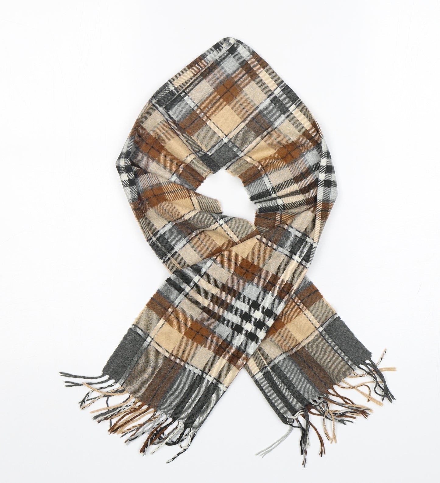 Preworn  Womens Multicoloured Plaid Acrylic  Scarf