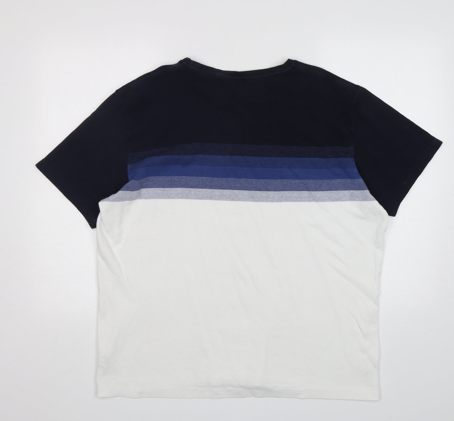 NEXT Mens Multicoloured Striped Cotton  T-Shirt Size XL Round Neck
