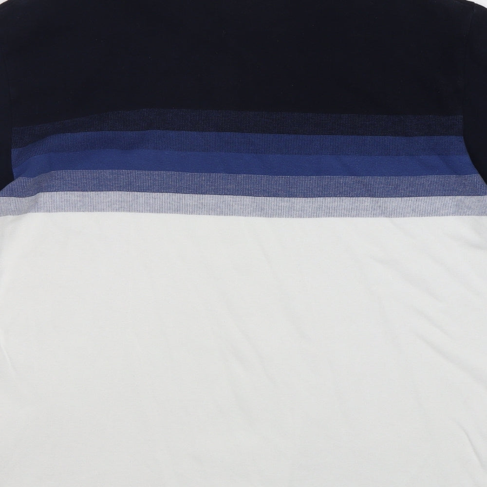 NEXT Mens Multicoloured Striped Cotton  T-Shirt Size XL Round Neck
