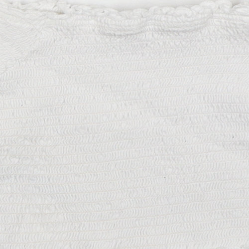 Primark Girls White  Cotton Basic T-Shirt Size 4-5 Years Boat Neck Pullover