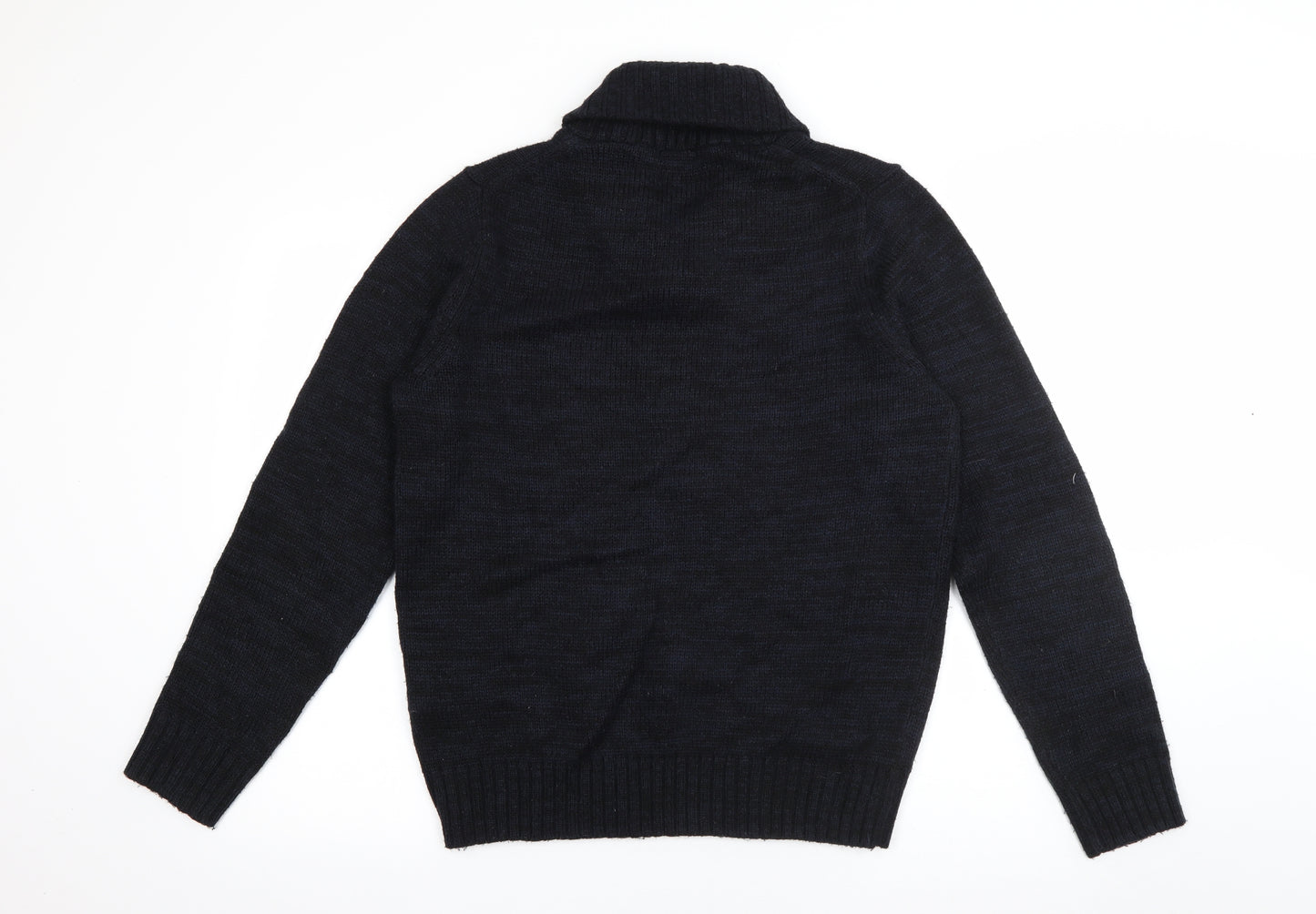 Uniqlo Mens Black Roll Neck  Acrylic Pullover Jumper Size M