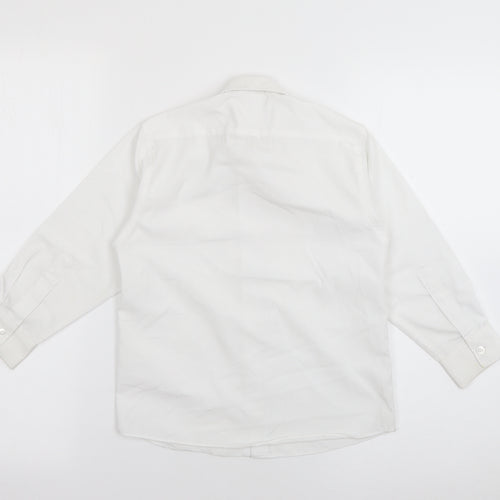 John Lewis Boys White  Polyester Basic Button-Up Size 5 Years Collared Button