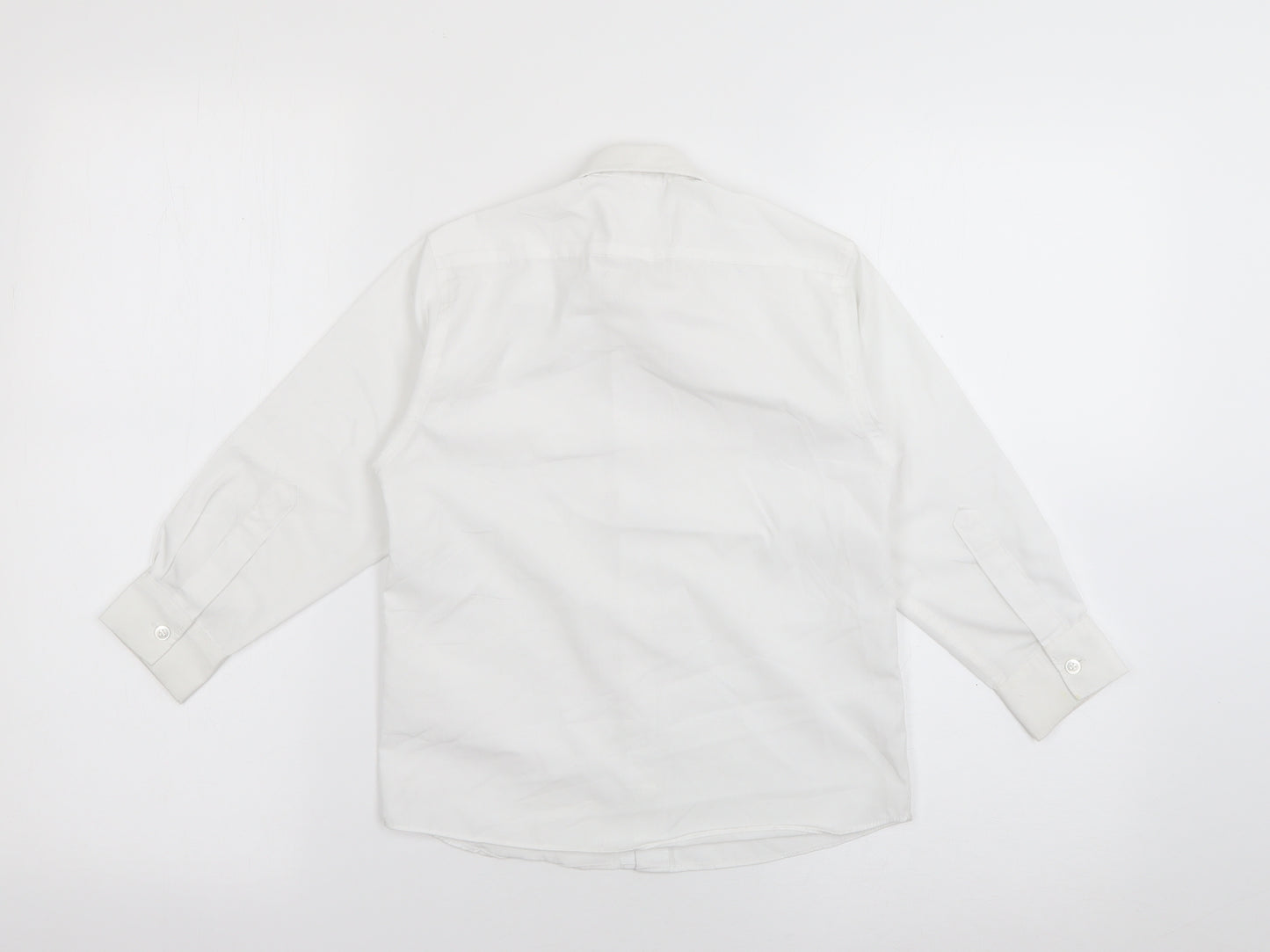 John Lewis Boys White  Polyester Basic Button-Up Size 5 Years Collared Button