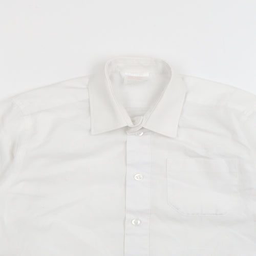 John Lewis Boys White  Polyester Basic Button-Up Size 5 Years Collared Button
