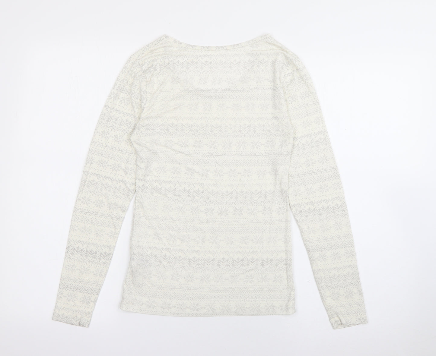 Marks and Spencer Womens White Scoop Neck  Acrylic Pullover Jumper Size 12