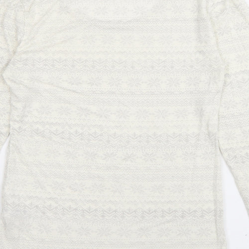 Marks and Spencer Womens White Scoop Neck  Acrylic Pullover Jumper Size 12