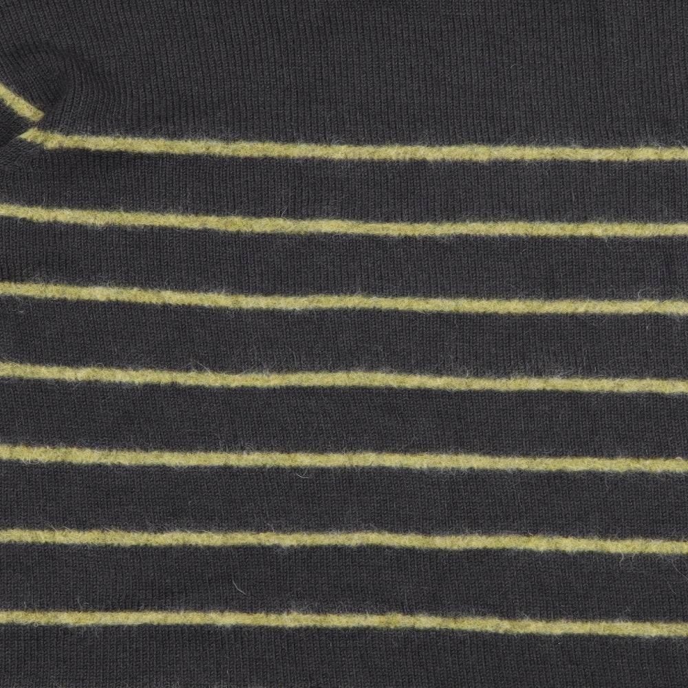 Betty Barclay Womens Grey Roll Neck Striped Wool Pullover Jumper Size L