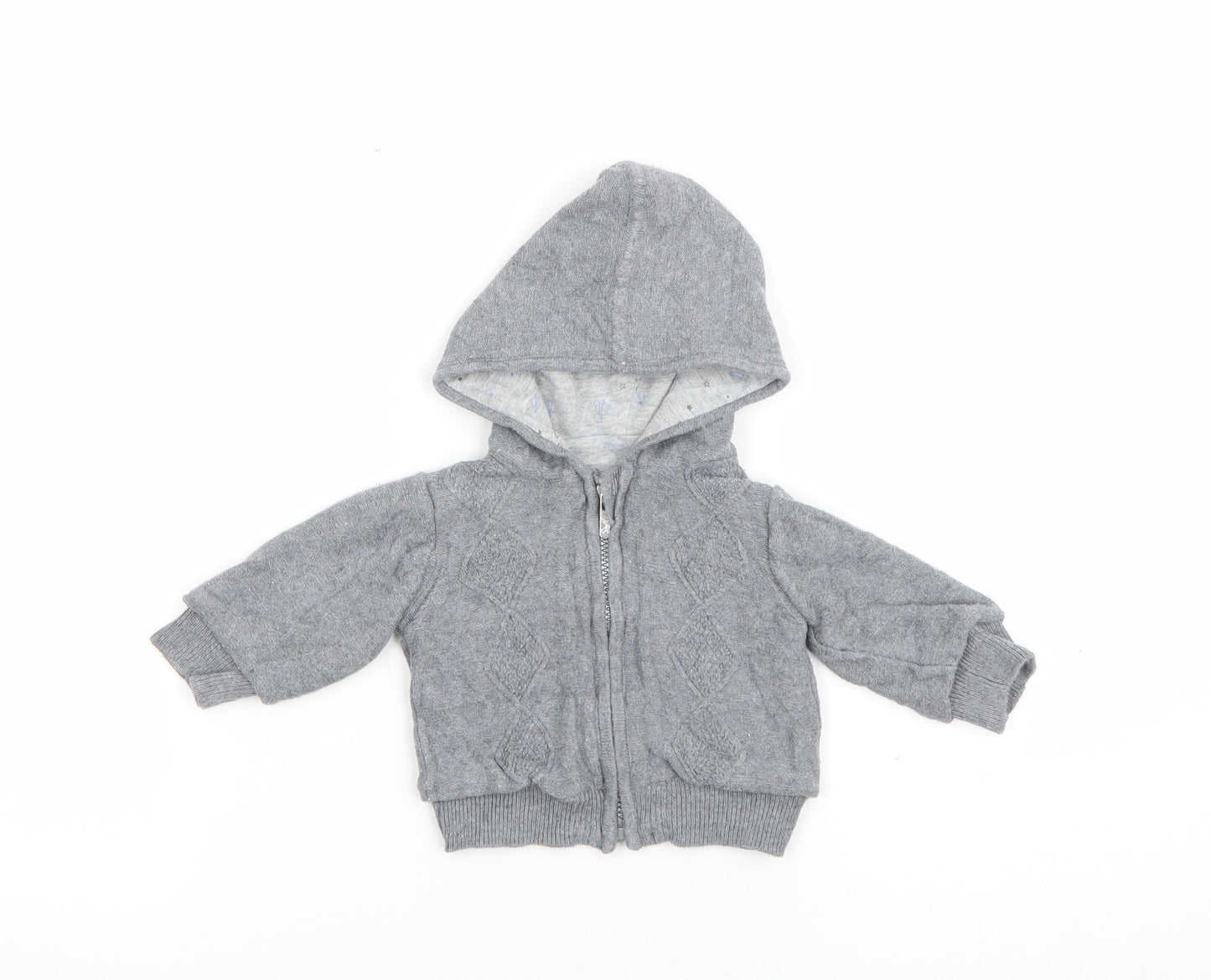 Mothercare Baby Green  Cotton Full Zip Jumper Size 0-3 Months  Zip