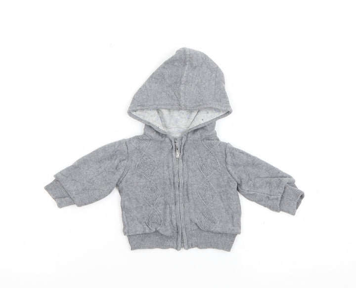 Mothercare Baby Green  Cotton Full Zip Jumper Size 0-3 Months  Zip