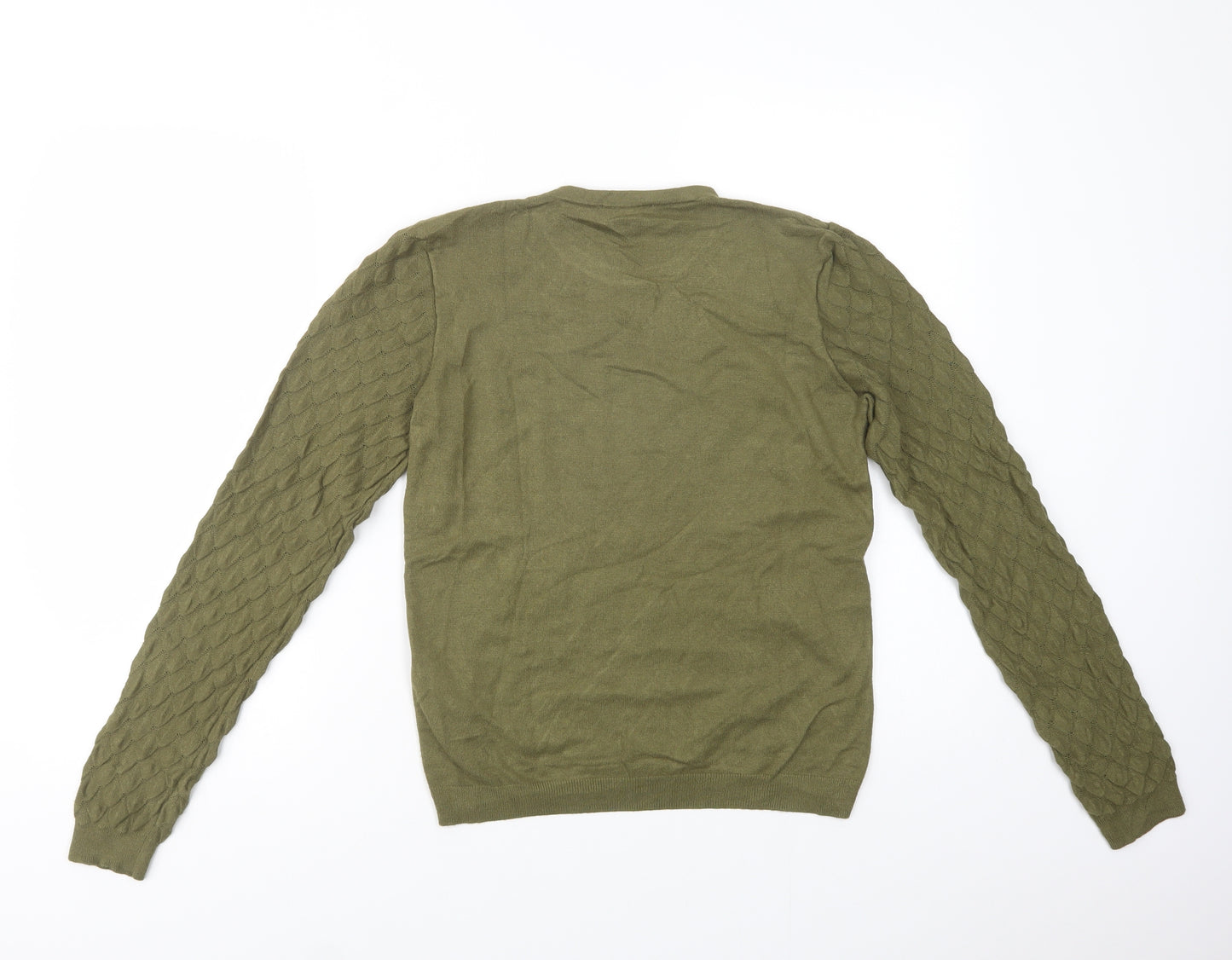 Warehouse Womens Green Crew Neck  Viscose Pullover Jumper Size 10