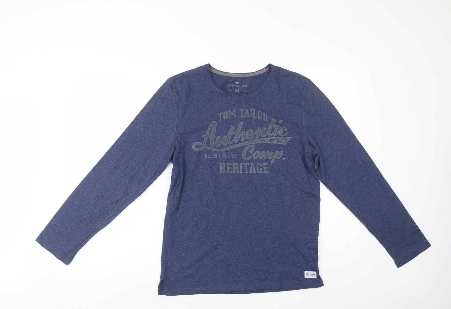 TOM TAILOR Mens Blue  Cotton  T-Shirt Size M Crew Neck
