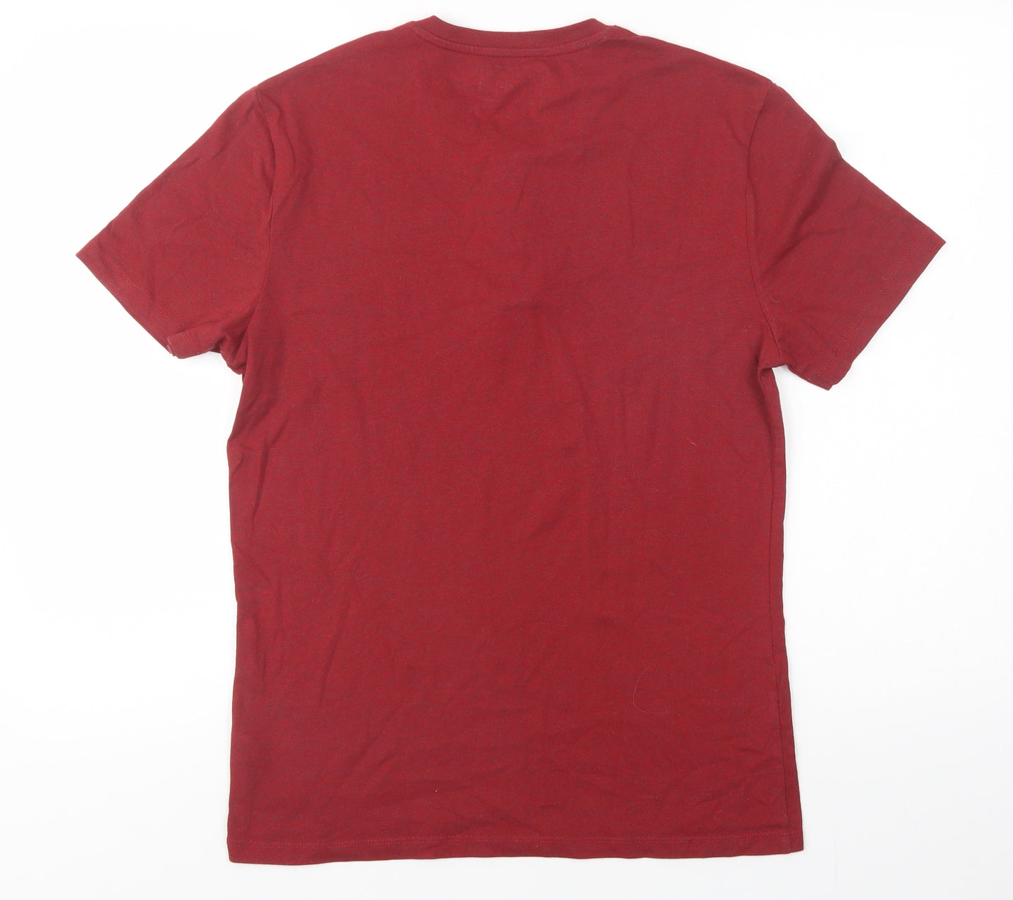 F&F Mens Red  Cotton  T-Shirt Size S Henley