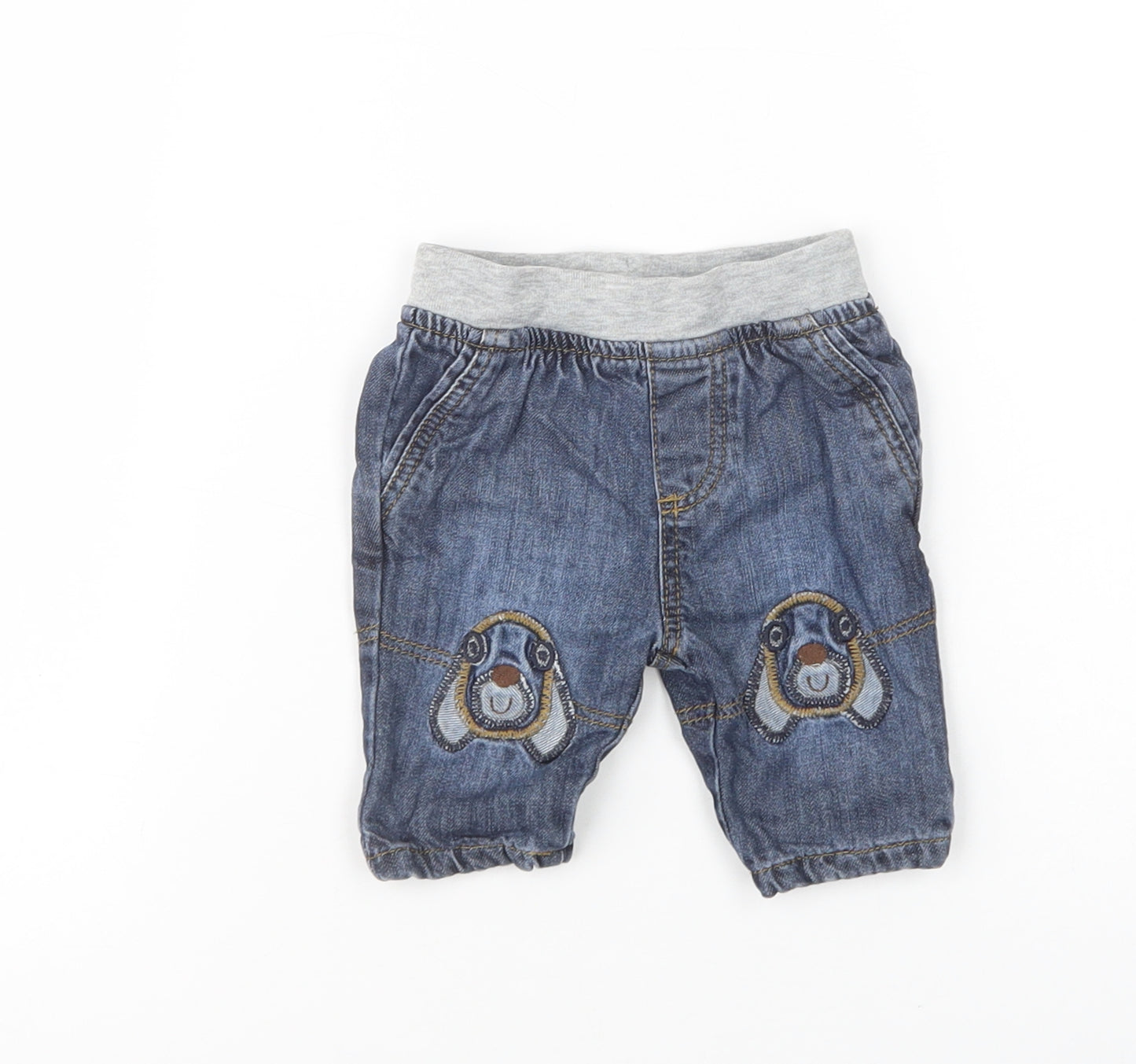 NEXT Baby Blue  Cotton Jogger Trousers Size Newborn   - Puppies