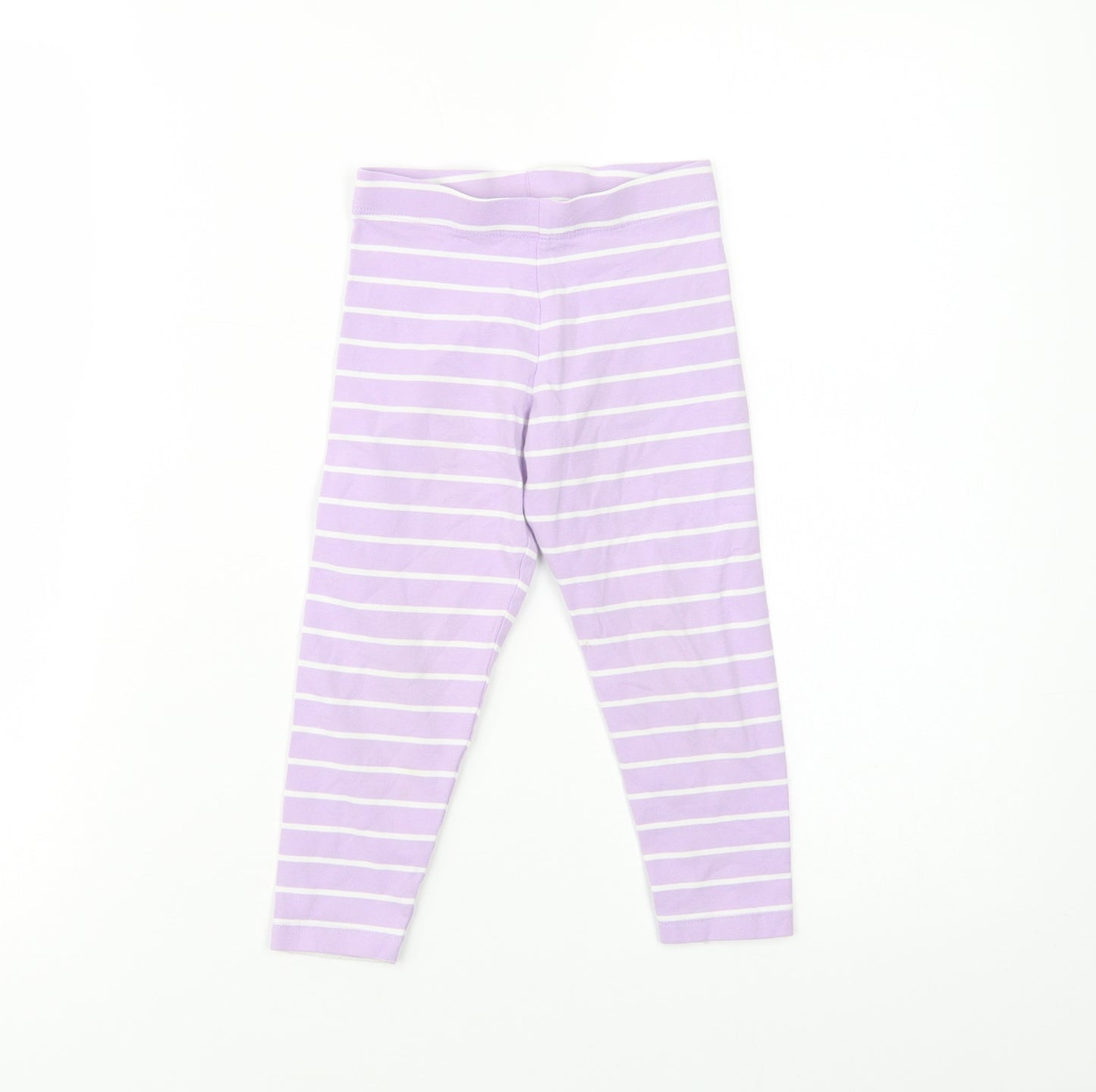 Marks and Spencer Girls Purple Striped Cotton Jegging Trousers Size 3-4 Years  Regular  - Leggings