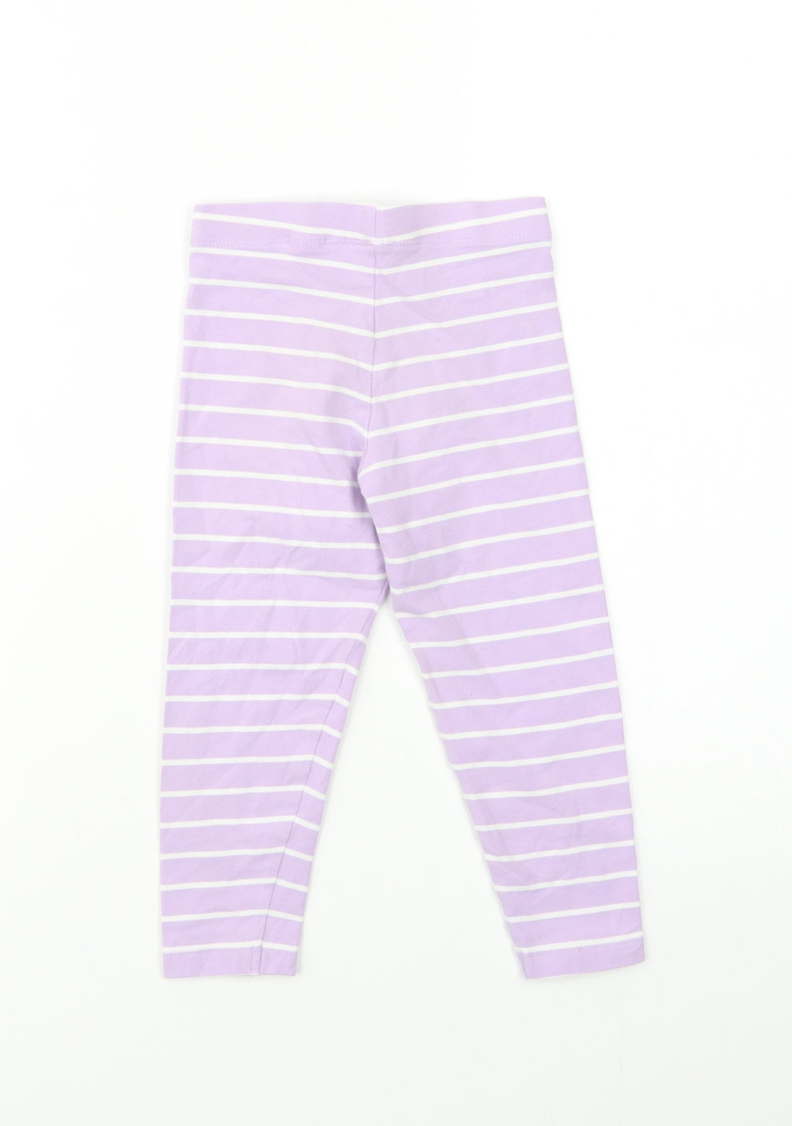 Marks and Spencer Girls Purple Striped Cotton Jegging Trousers Size 3-4 Years  Regular  - Leggings