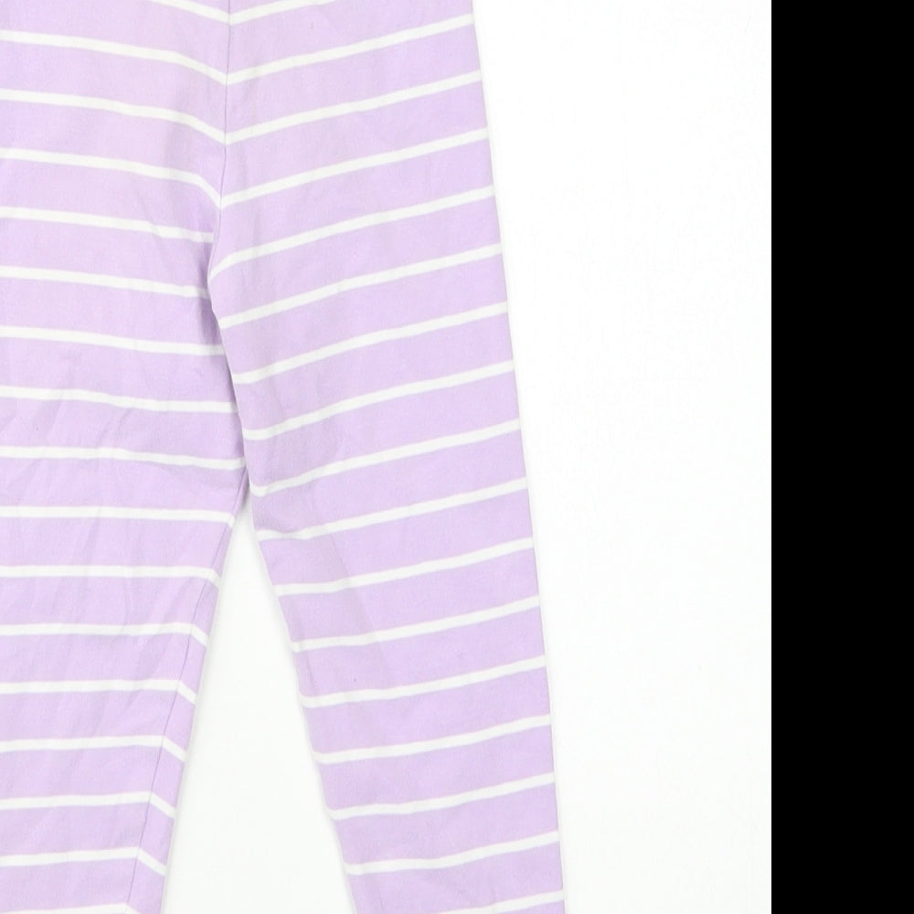 Marks and Spencer Girls Purple Striped Cotton Jegging Trousers Size 3-4 Years  Regular  - Leggings