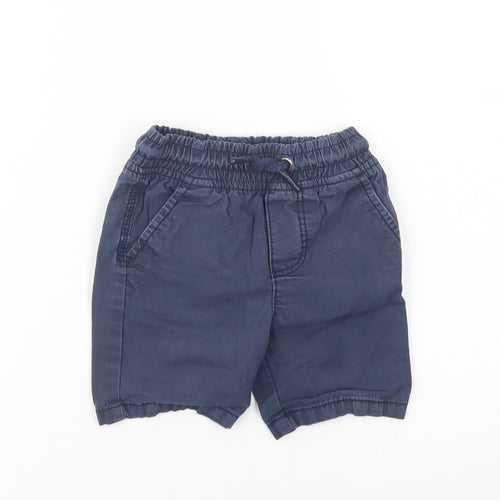 F&F Baby Blue  Cotton Cropped Trousers Size 12-18 Months  Drawstring