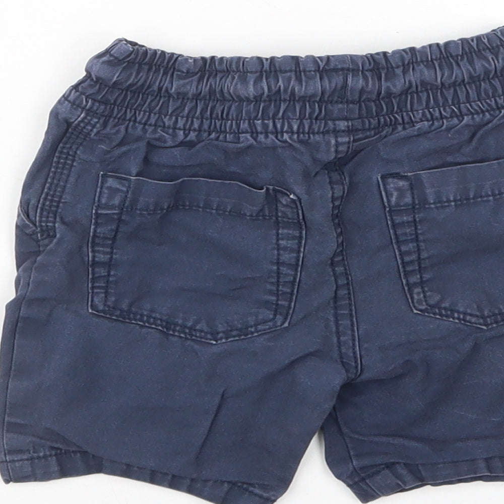 F&F Baby Blue  Cotton Cropped Trousers Size 12-18 Months  Drawstring