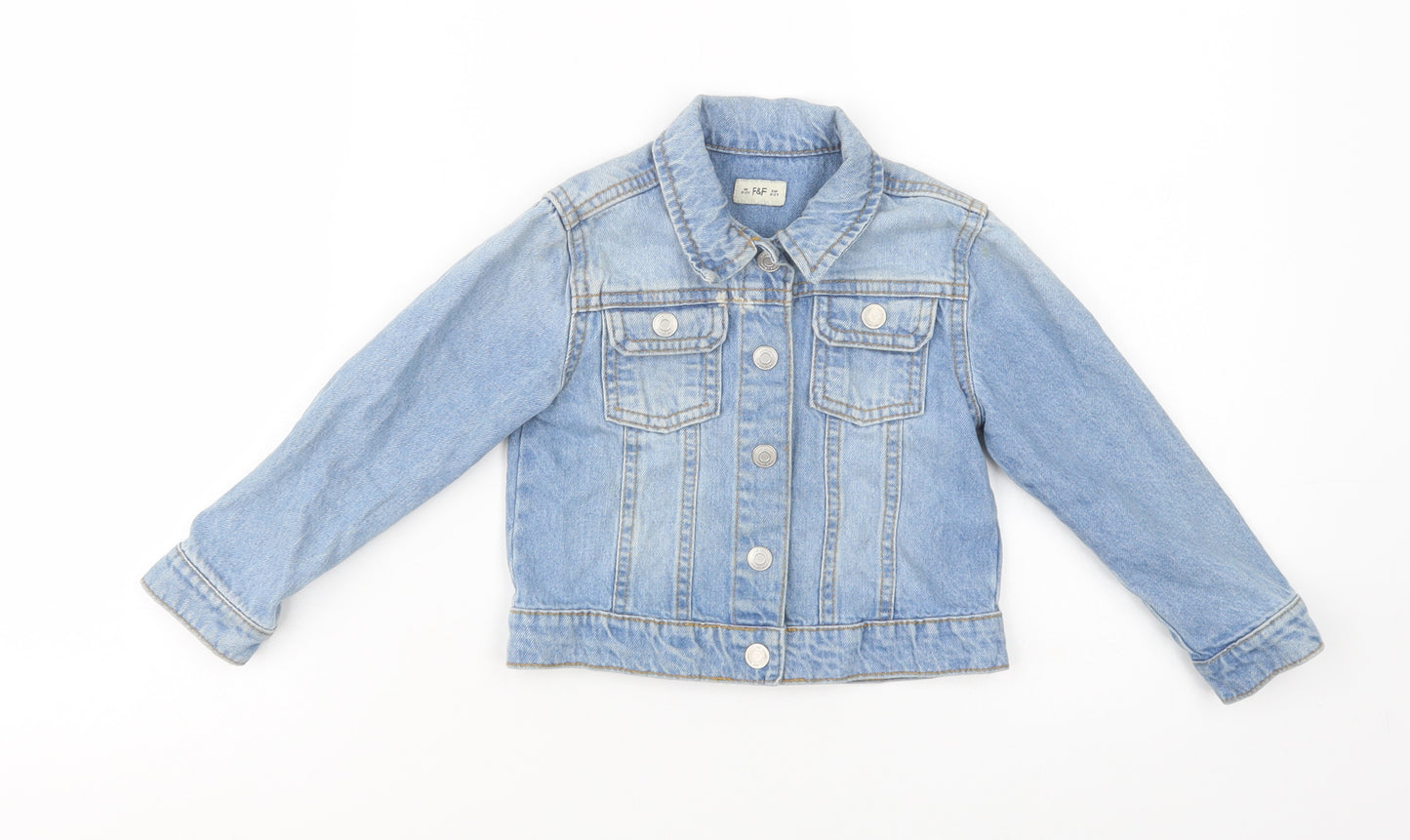 F&F Girls Blue   Jacket  Size 2-3 Years  Button