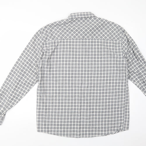 Boohoo Man Mens Grey Plaid Cotton  Button-Up Size M Collared Button