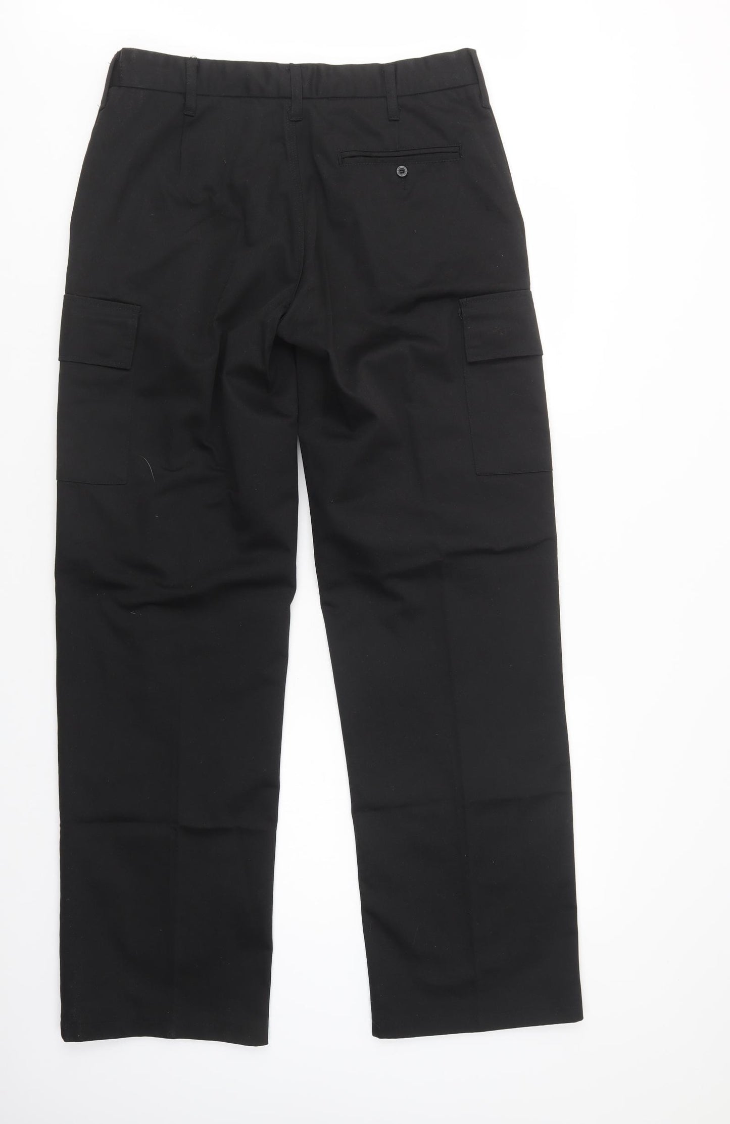 Uniform Express Mens Black  Polyester Cargo Trousers Size 34 L33 in Regular Button - Work Trousers
