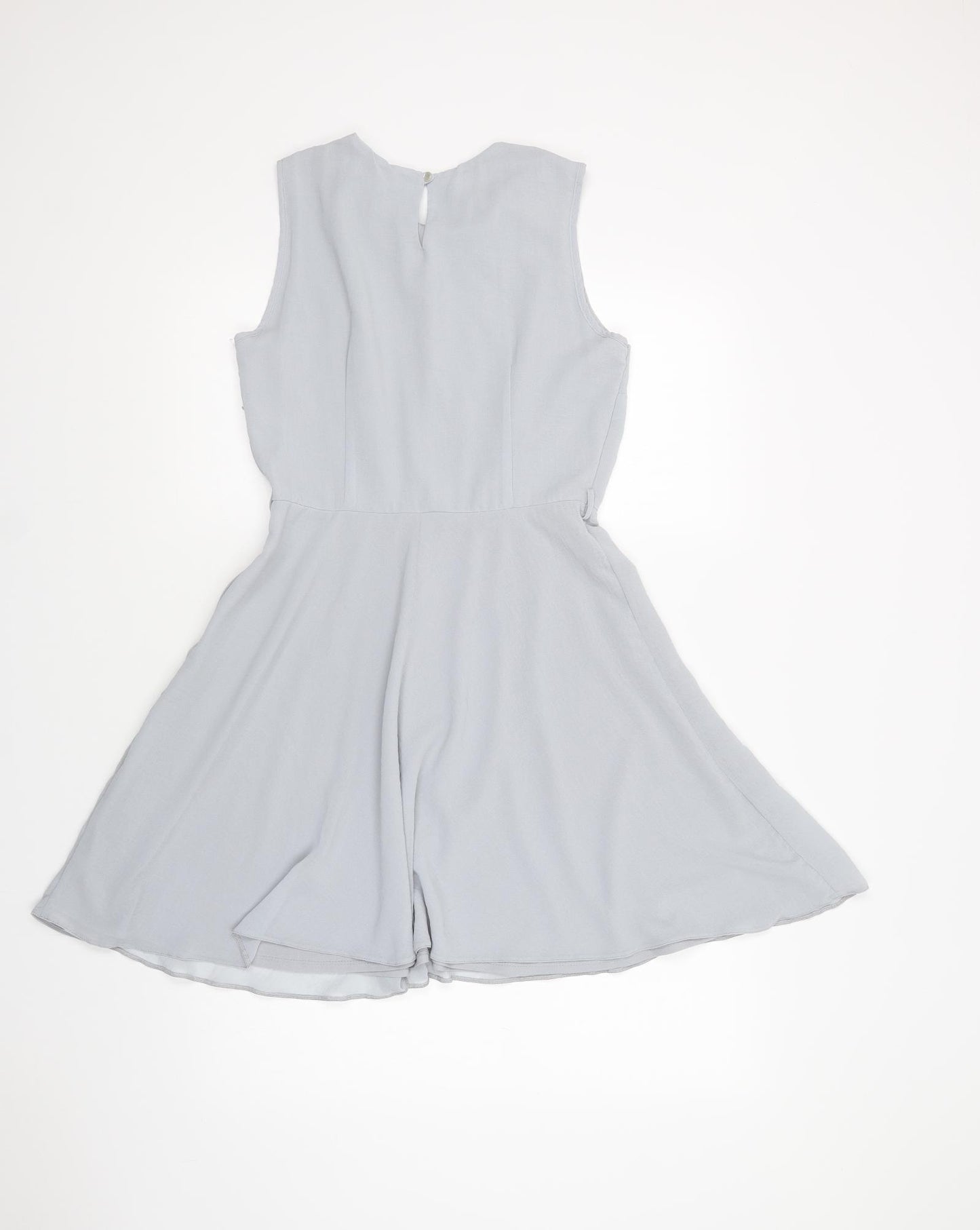 Dorothy Perkins Womens Grey  Polyester Fit & Flare  Size 12  Collared Zip - Embellished Collar