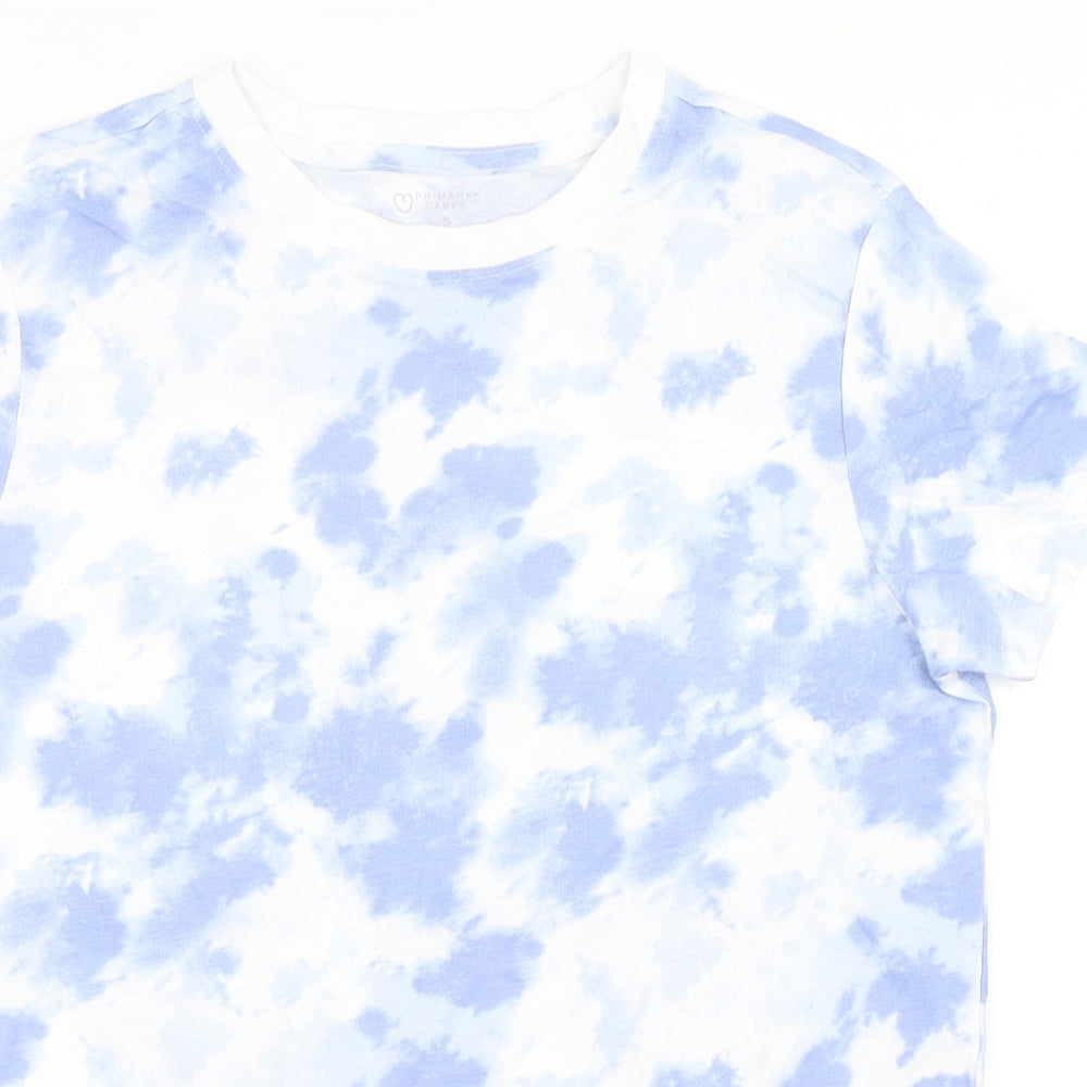 Primark Womens Blue  100% Cotton Basic T-Shirt Size S Round Neck - Tie Dye