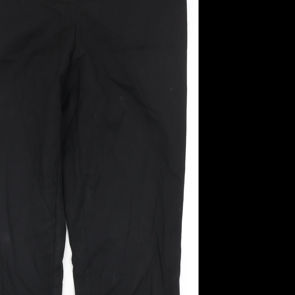 NEXT Womens Black  Cotton Trousers  Size 12 L26.5 in Regular Button