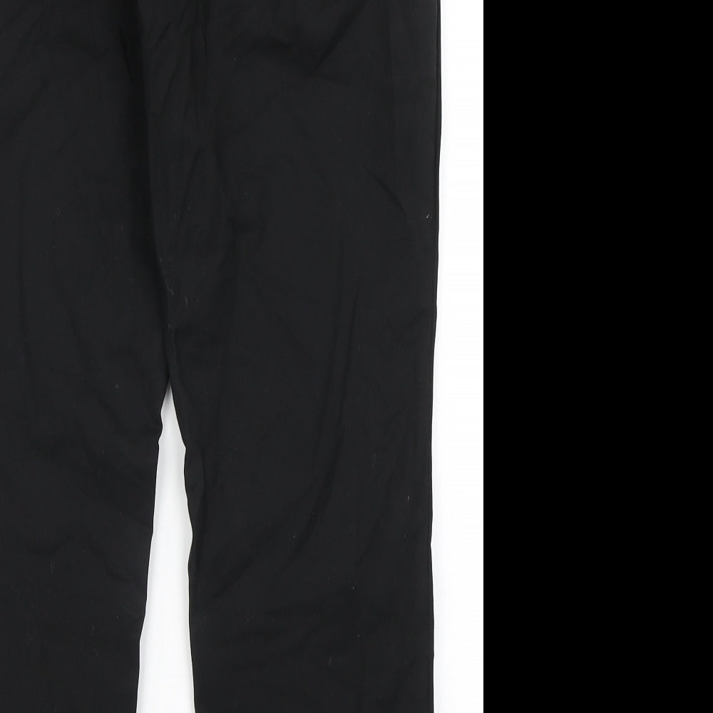 NEXT Womens Black  Cotton Trousers  Size 12 L26.5 in Regular Button