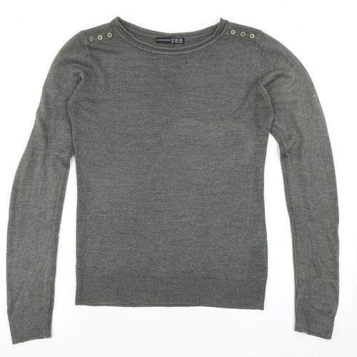 Atmosphere Womens Green Round Neck  Acrylic Pullover Jumper Size 6