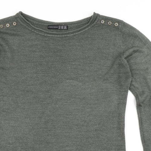 Atmosphere Womens Green Round Neck  Acrylic Pullover Jumper Size 6