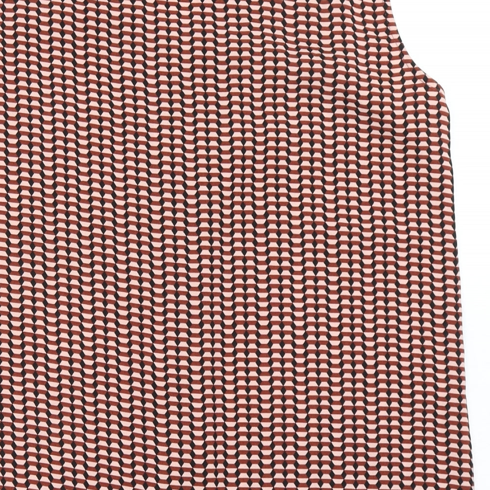 VERO MODA Womens Multicoloured Geometric Polyester Basic Blouse Size M V-Neck