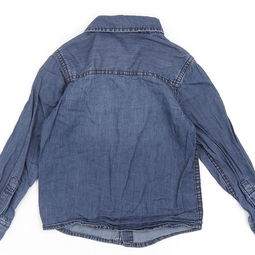 Primark Boys Blue  100% Cotton Basic Button-Up Size 24 Months Collared Button