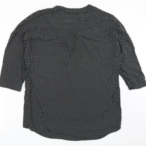 Papaya Womens Black  Viscose Basic Blouse Size 12 V-Neck