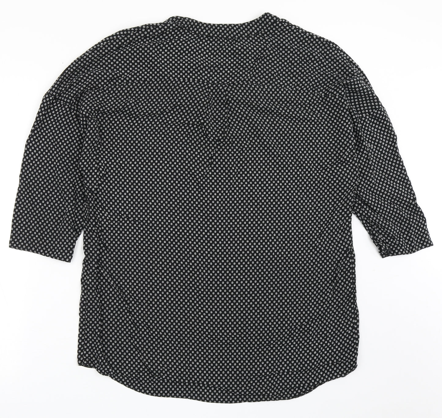 Papaya Womens Black  Viscose Basic Blouse Size 12 V-Neck