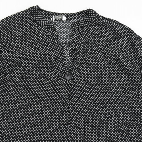 Papaya Womens Black  Viscose Basic Blouse Size 12 V-Neck