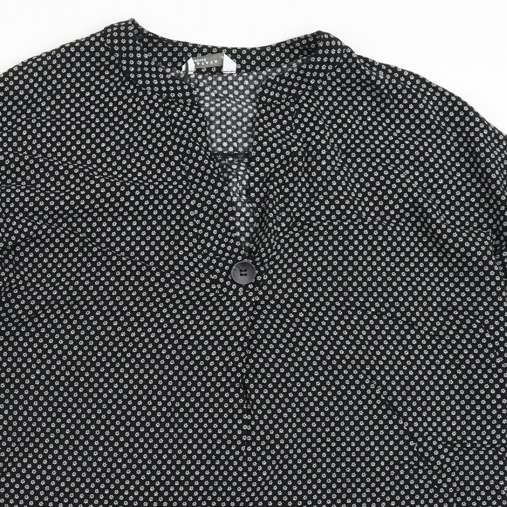 Papaya Womens Black  Viscose Basic Blouse Size 12 V-Neck