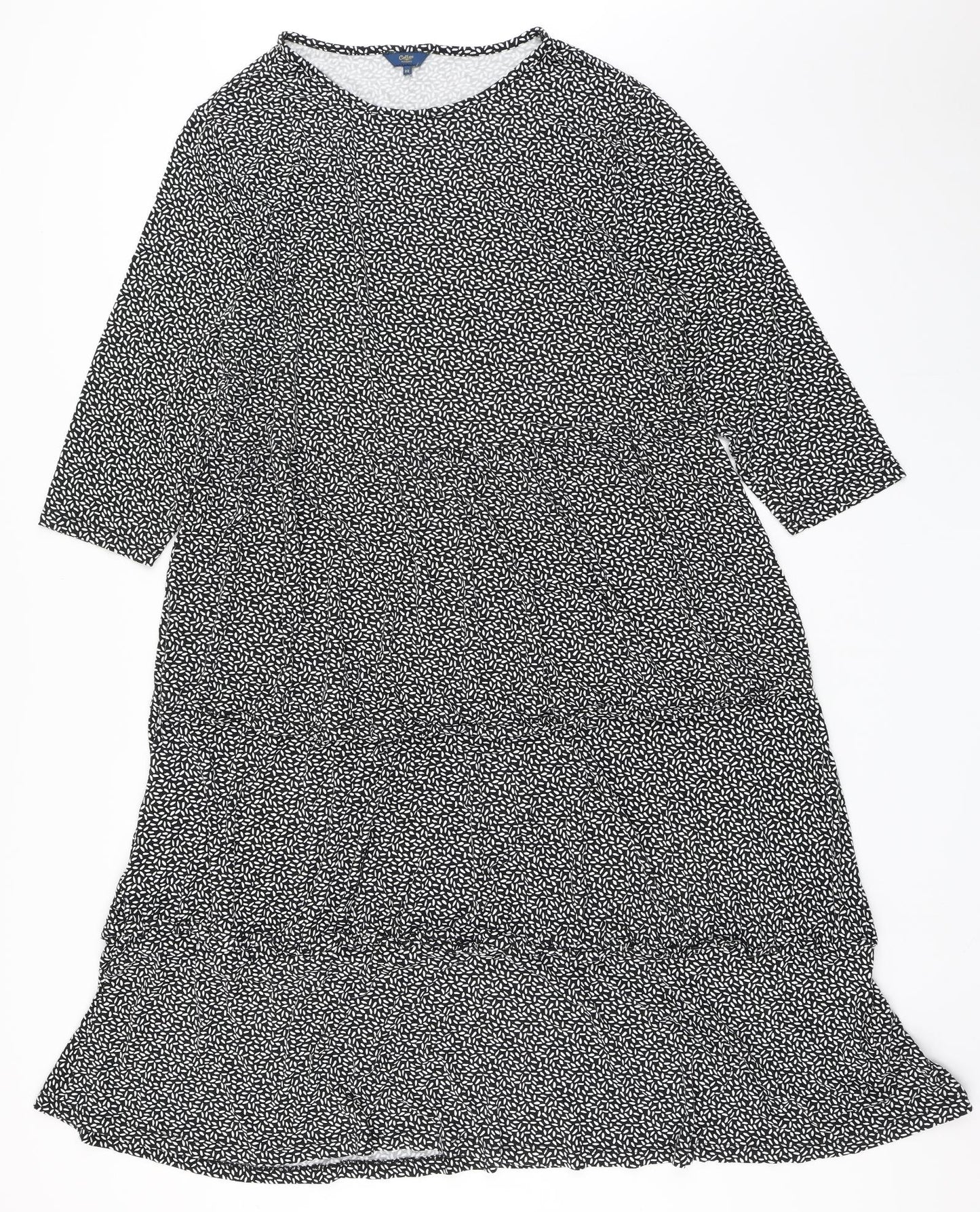 Cotton Traders Womens Black  Viscose T-Shirt Dress  Size 22  Round Neck Pullover