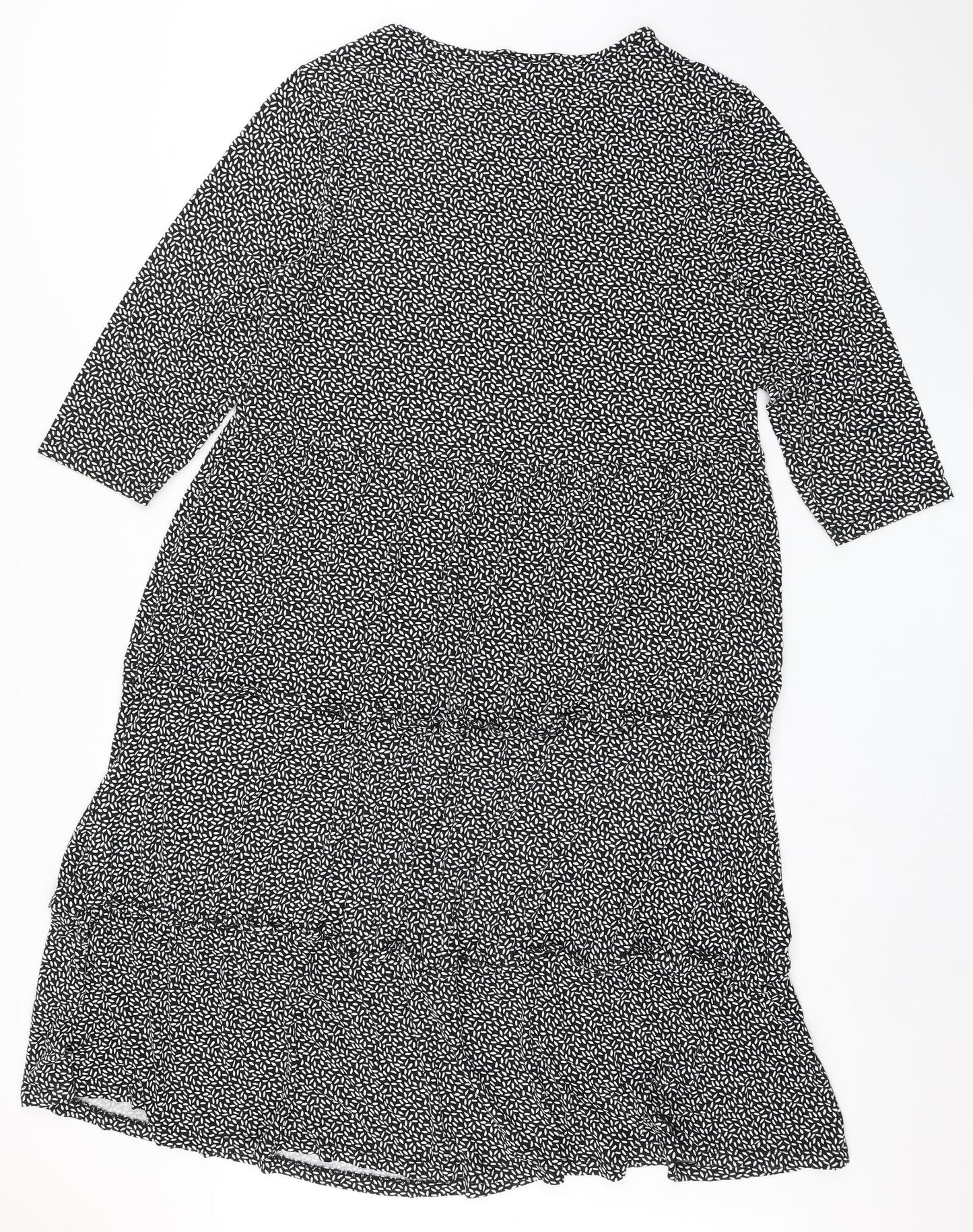 Cotton Traders Womens Black  Viscose T-Shirt Dress  Size 22  Round Neck Pullover