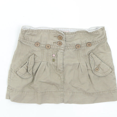 Lisa Rose Girls Beige  Cotton Cargo Skirt Size 2 Years  Regular Button