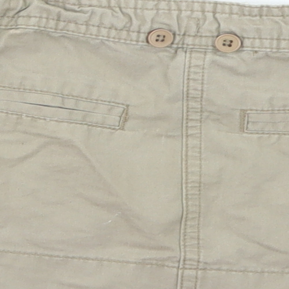 Lisa Rose Girls Beige  Cotton Cargo Skirt Size 2 Years  Regular Button