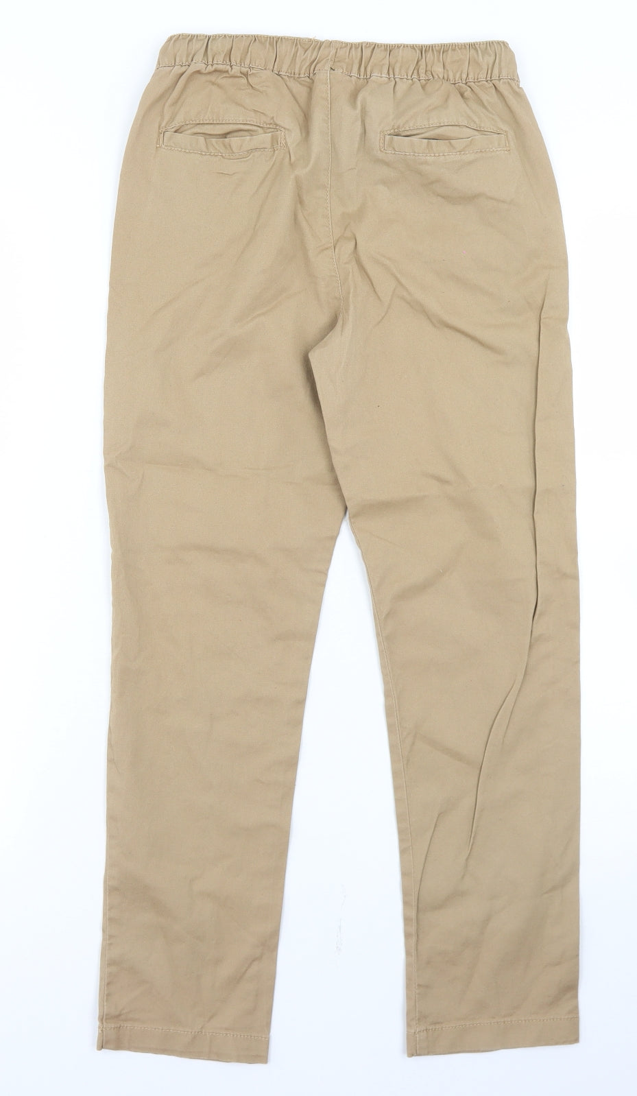 Dunnes Stores Boys Beige  Cotton Dress Pants Trousers Size 10-11 Years  Regular Drawstring