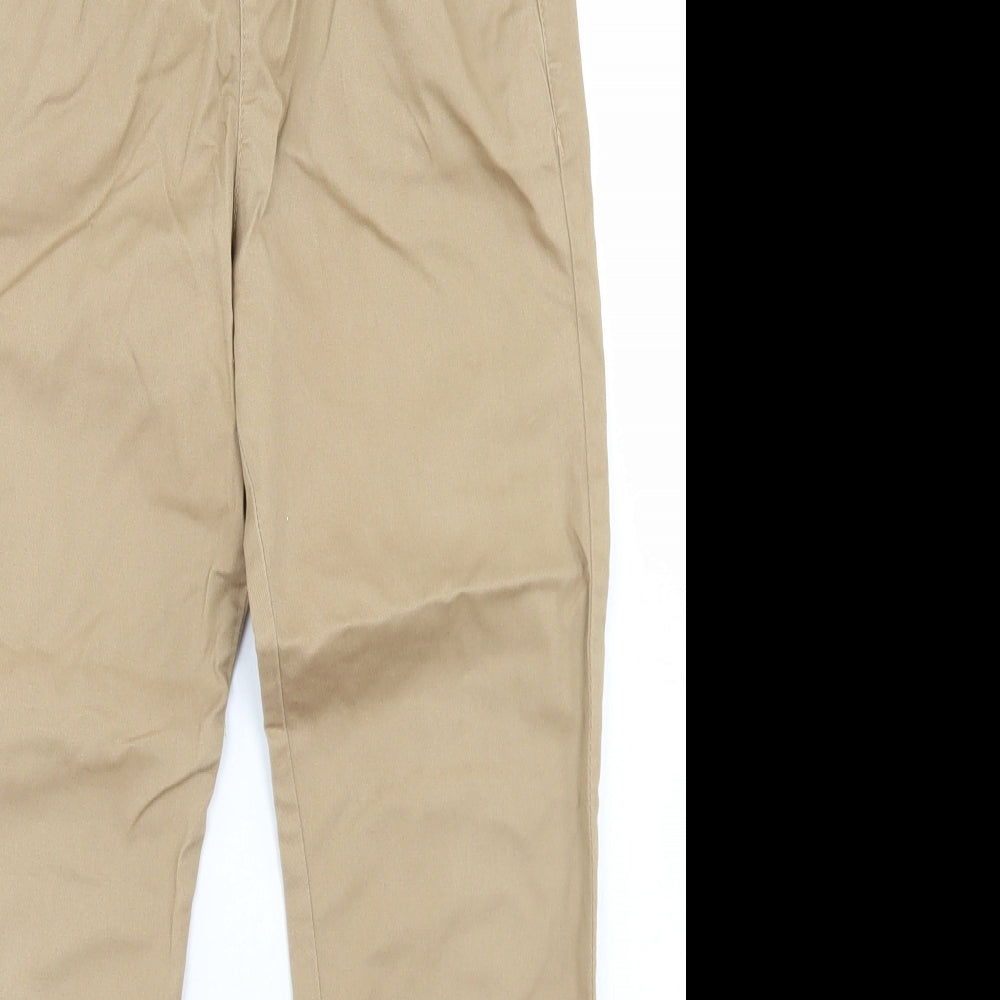 Dunnes Stores Boys Beige  Cotton Dress Pants Trousers Size 10-11 Years  Regular Drawstring