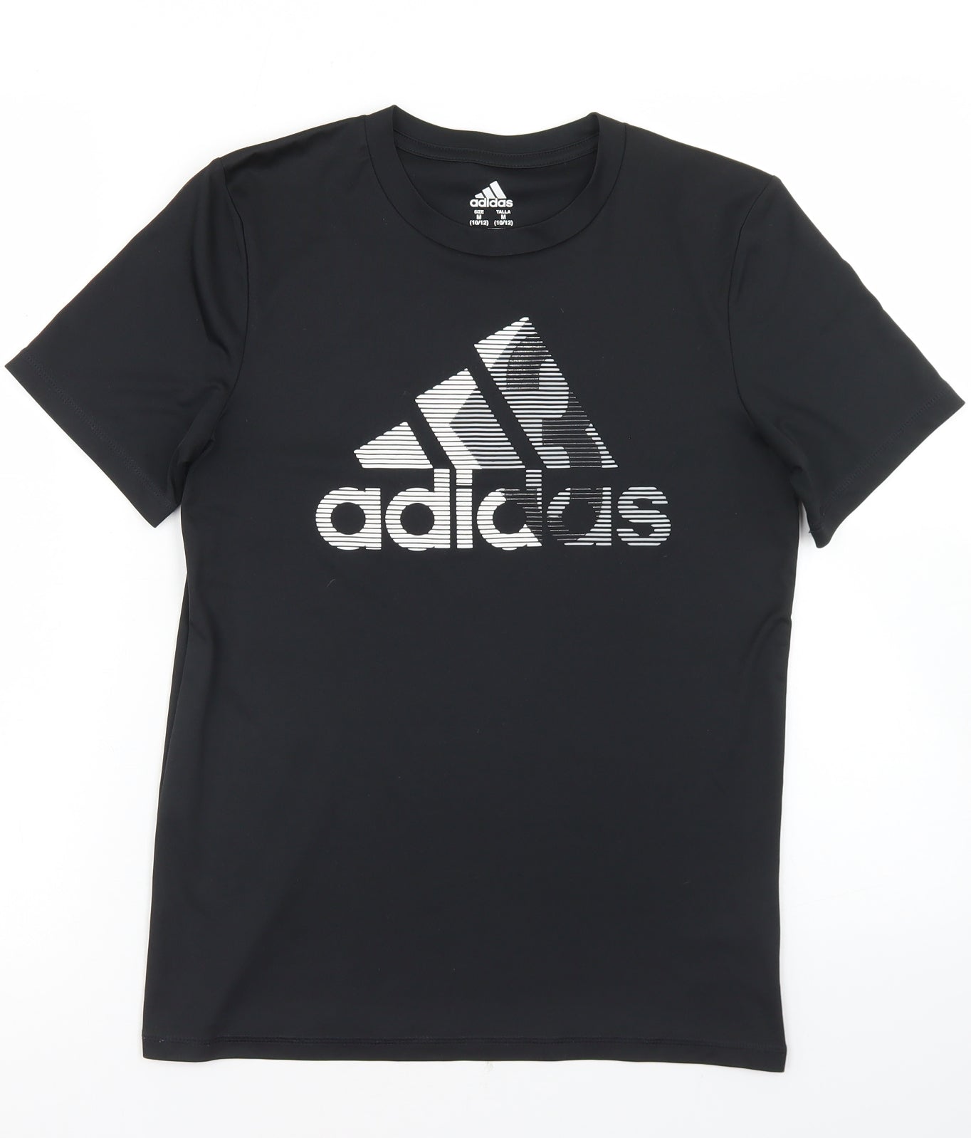 adidas Womens Black  Polyester Basic T-Shirt Size M Crew Neck - Size 10-12