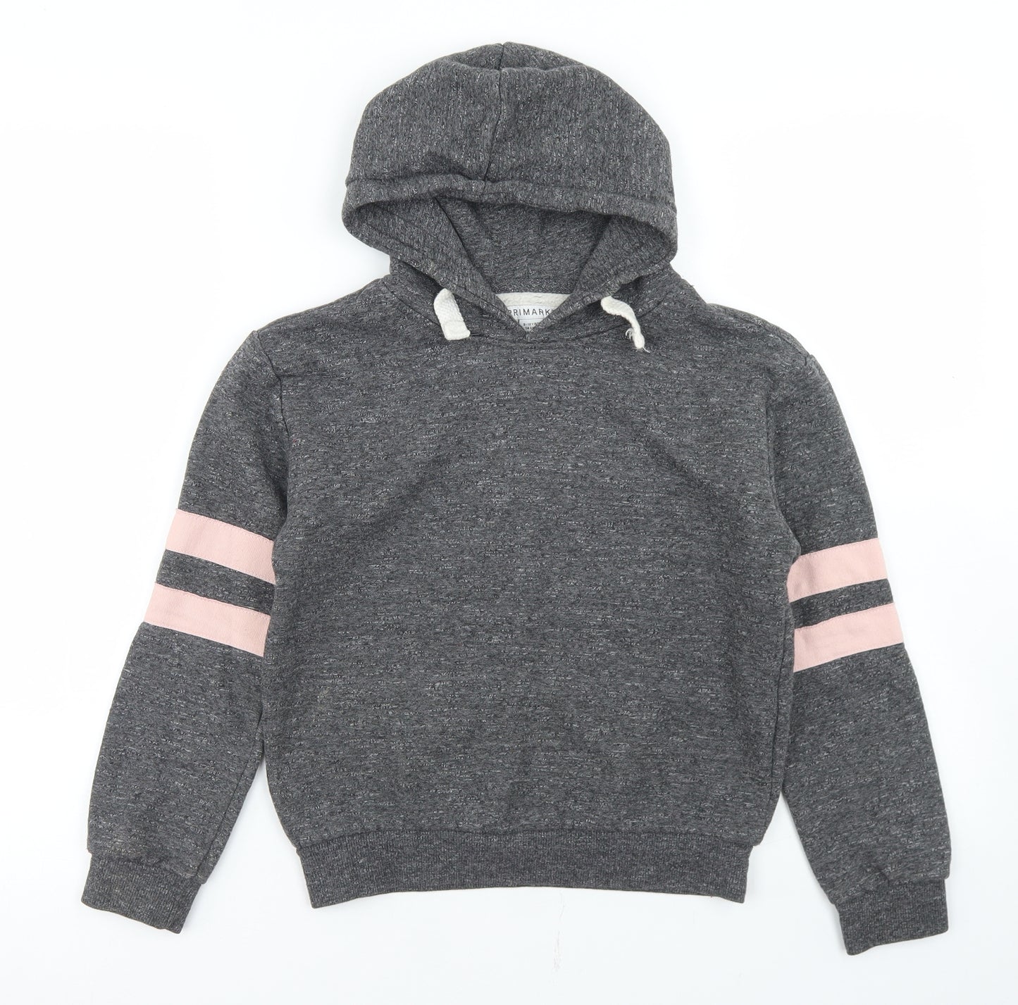 Primark Girls Grey  Cotton Pullover Hoodie Size 9-10 Years   - Cropped