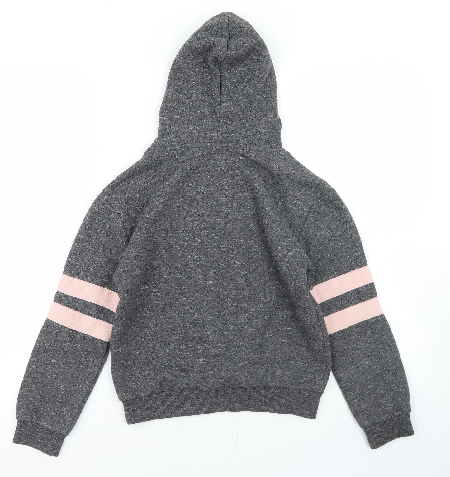 Primark Girls Grey  Cotton Pullover Hoodie Size 9-10 Years   - Cropped