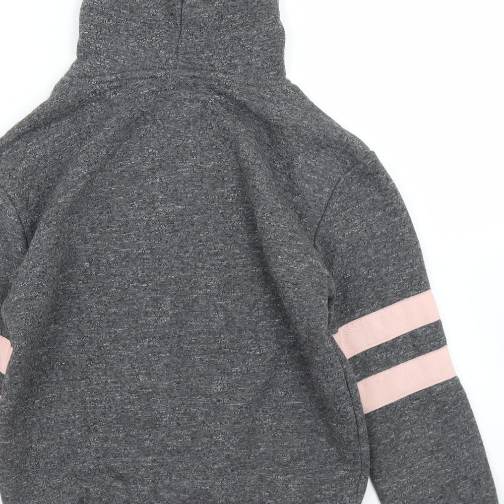 Primark Girls Grey  Cotton Pullover Hoodie Size 9-10 Years   - Cropped