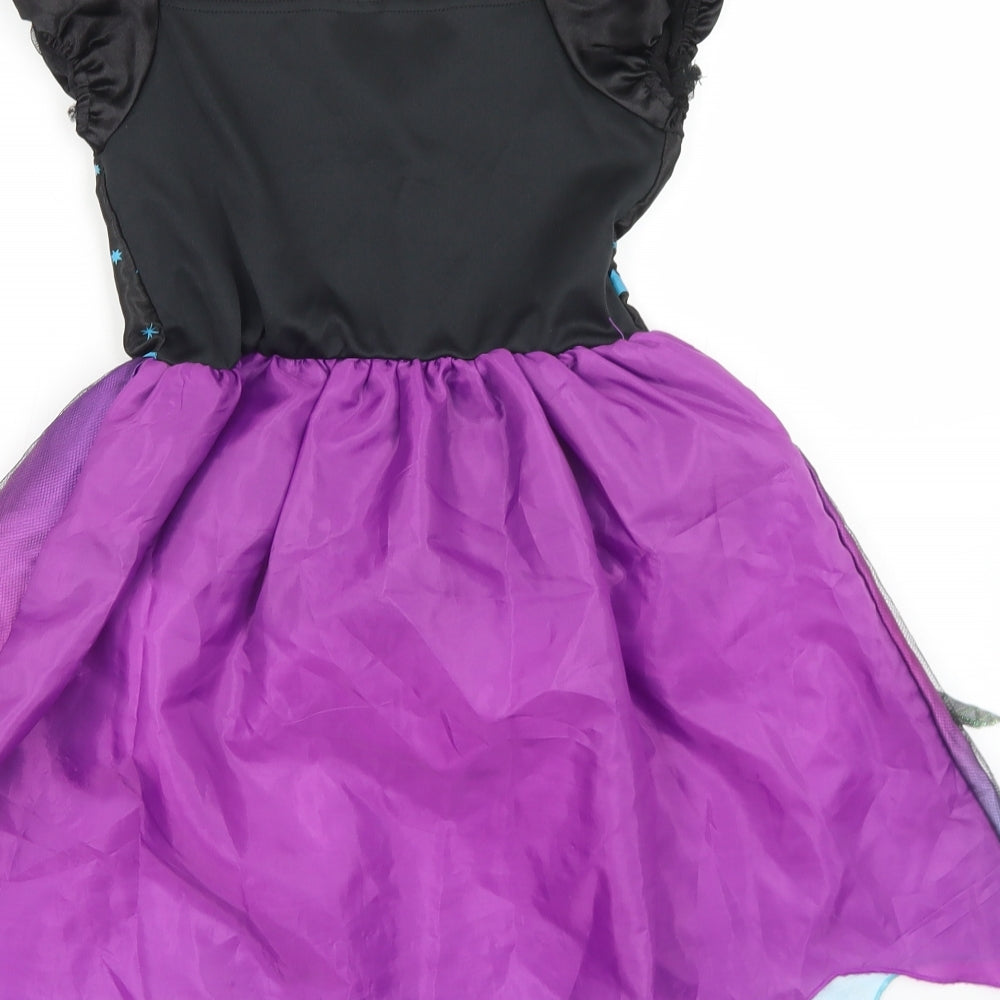 F&F Girls Black  Polyester Skater Dress  Size 7-8 Years  Crew Neck  - Halloween Outfit Witch