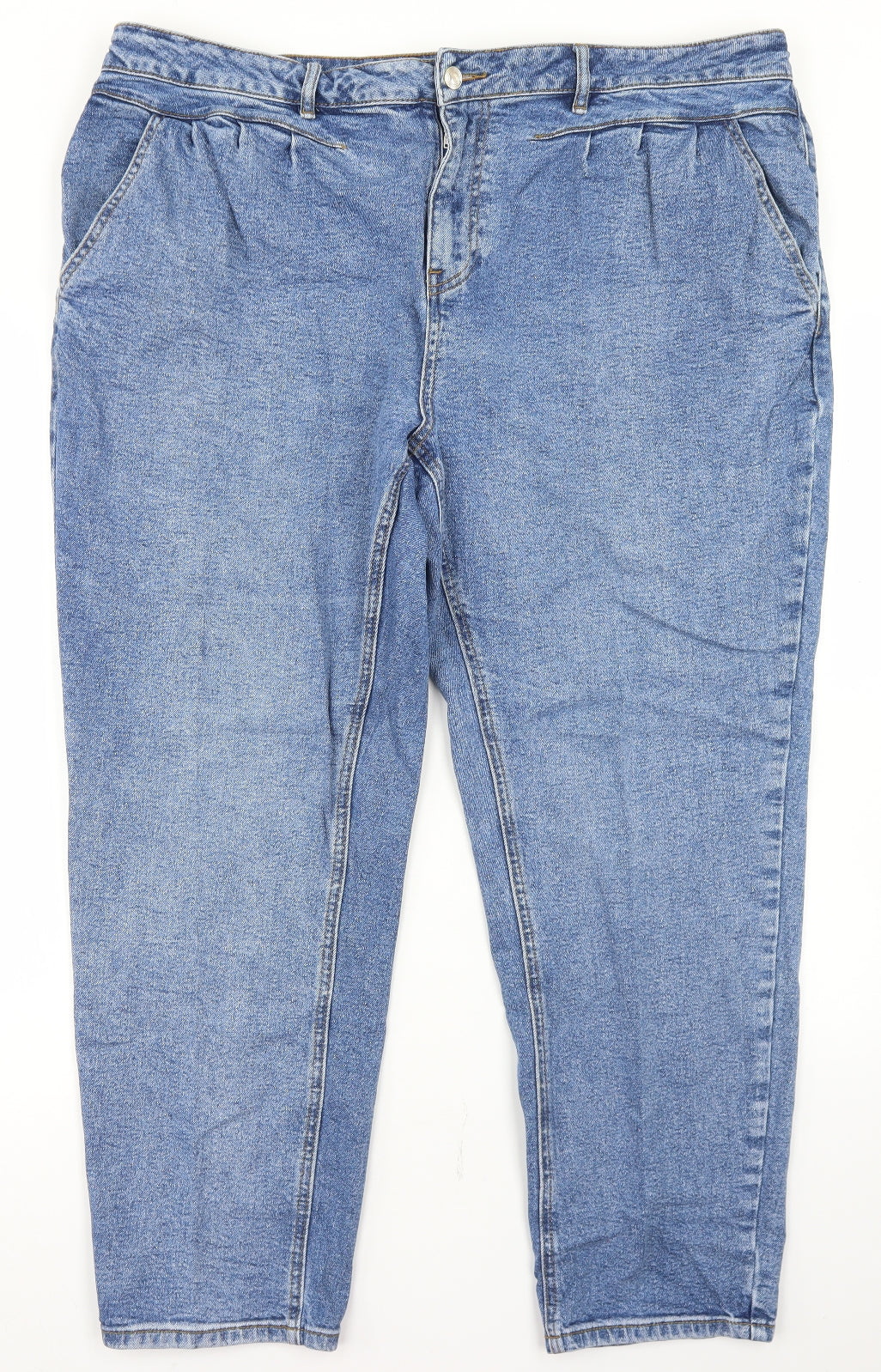 TU Womens Blue  Cotton Mom Jeans Size 20 L26 in Regular Button