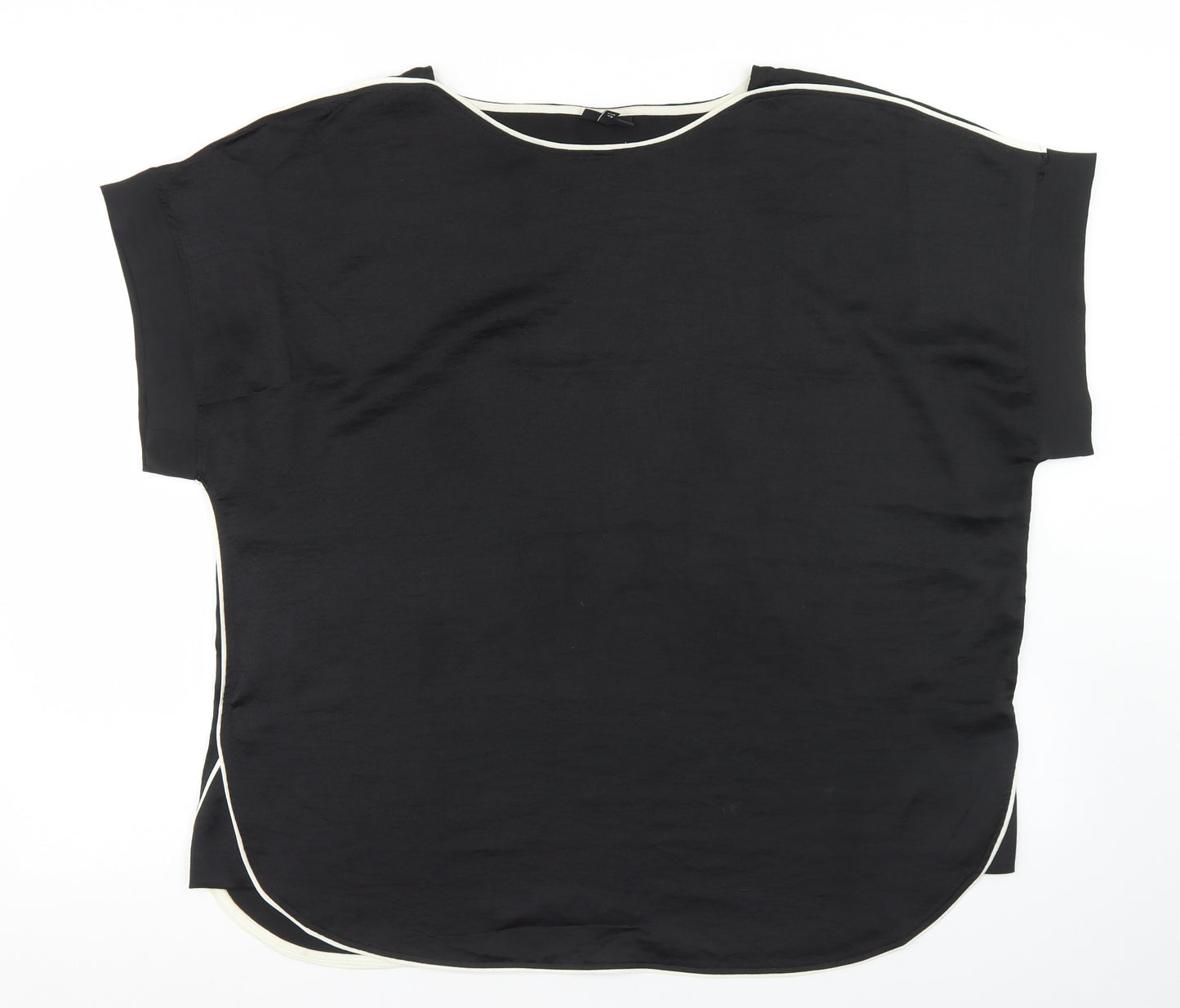 NEXT Womens Black  Polyester Basic Blouse Size 20 Round Neck
